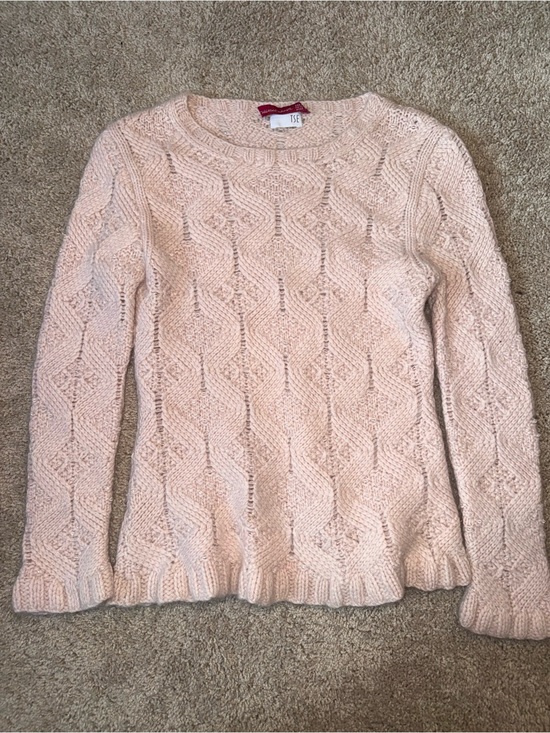Saks Fifth Avenue Sweaters - Saks TSE Wild About Cashmere Fifth Avenue Pink  Cable Knit Crewneck Sweater